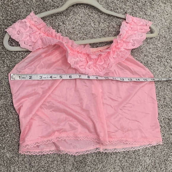 Vintage Ballet Pink Ruffle Crop Top - Picture 6 of 7